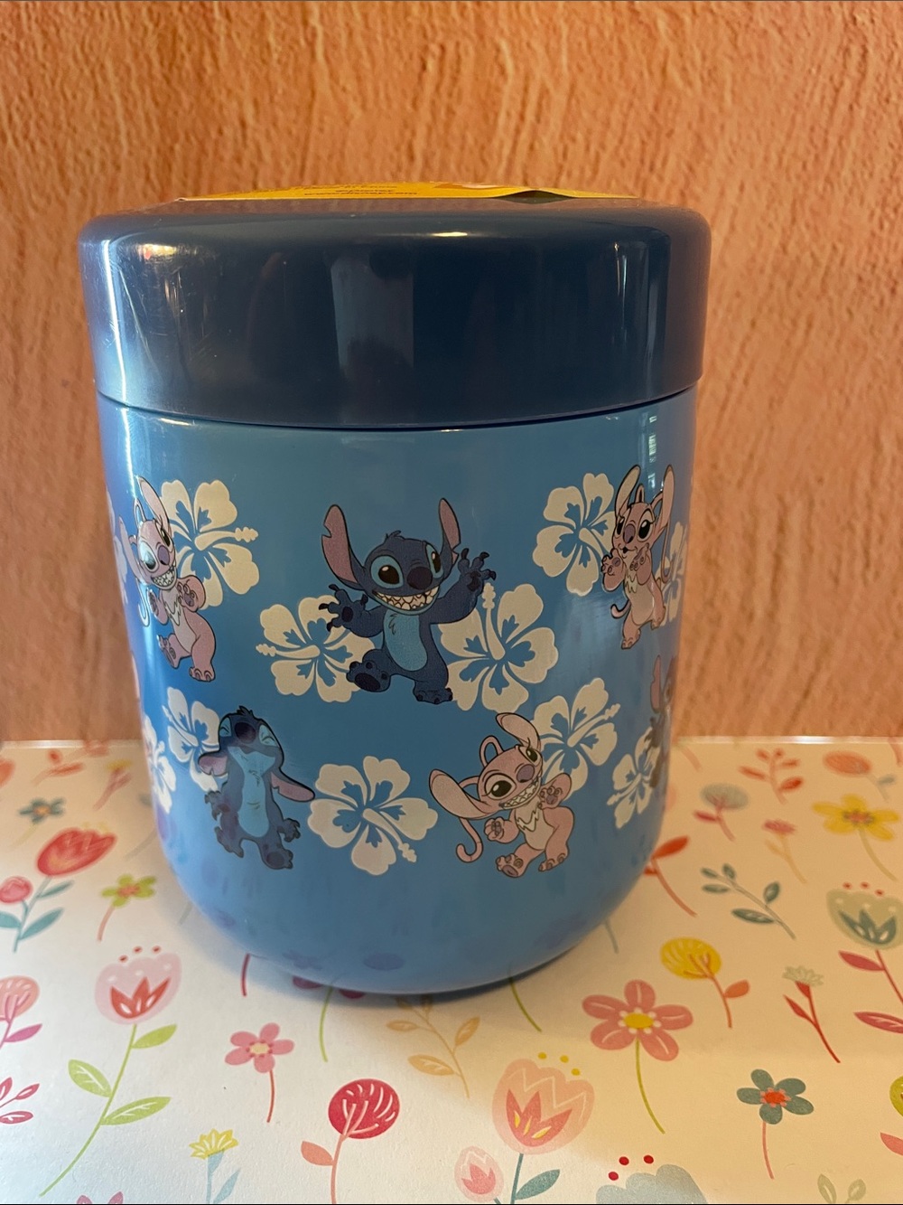 Disney Stitch Insulated Food Container in Navy and pink
